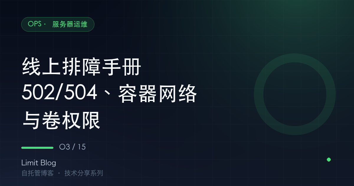 线上排障手册:502/504、容器网络与卷权限 封面